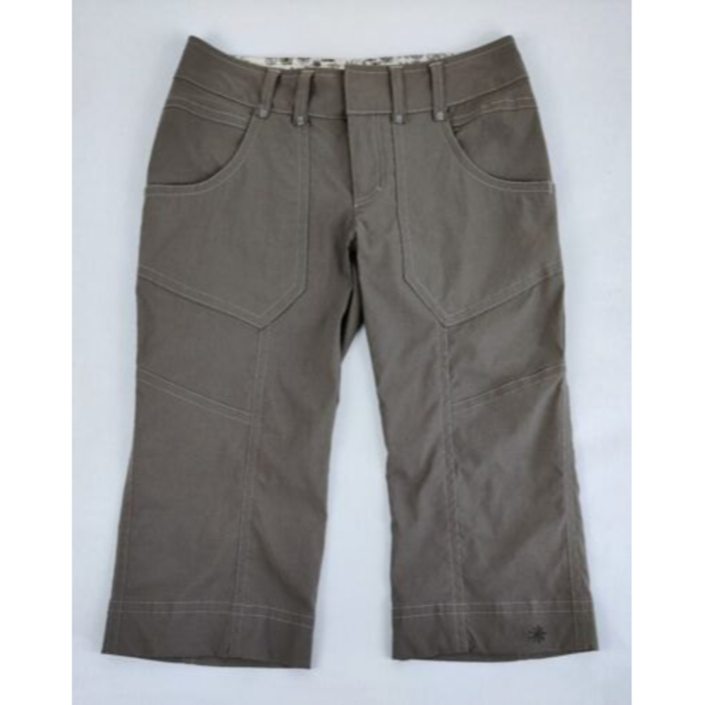 Athleta Women's Capri Pants Nylon Spandex Army Green Pockets Stretch Size 2